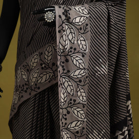 Brown - bindaas art natural dyed cotton saree 02