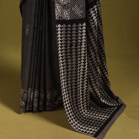 Brown - bindaas art natural dyed cotton saree 02