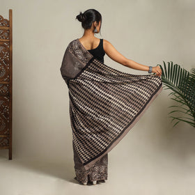 Brown - bindaas art natural dyed cotton saree 02