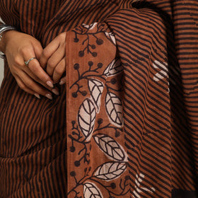 Brown - bindaas art natural dyed cotton saree 03
