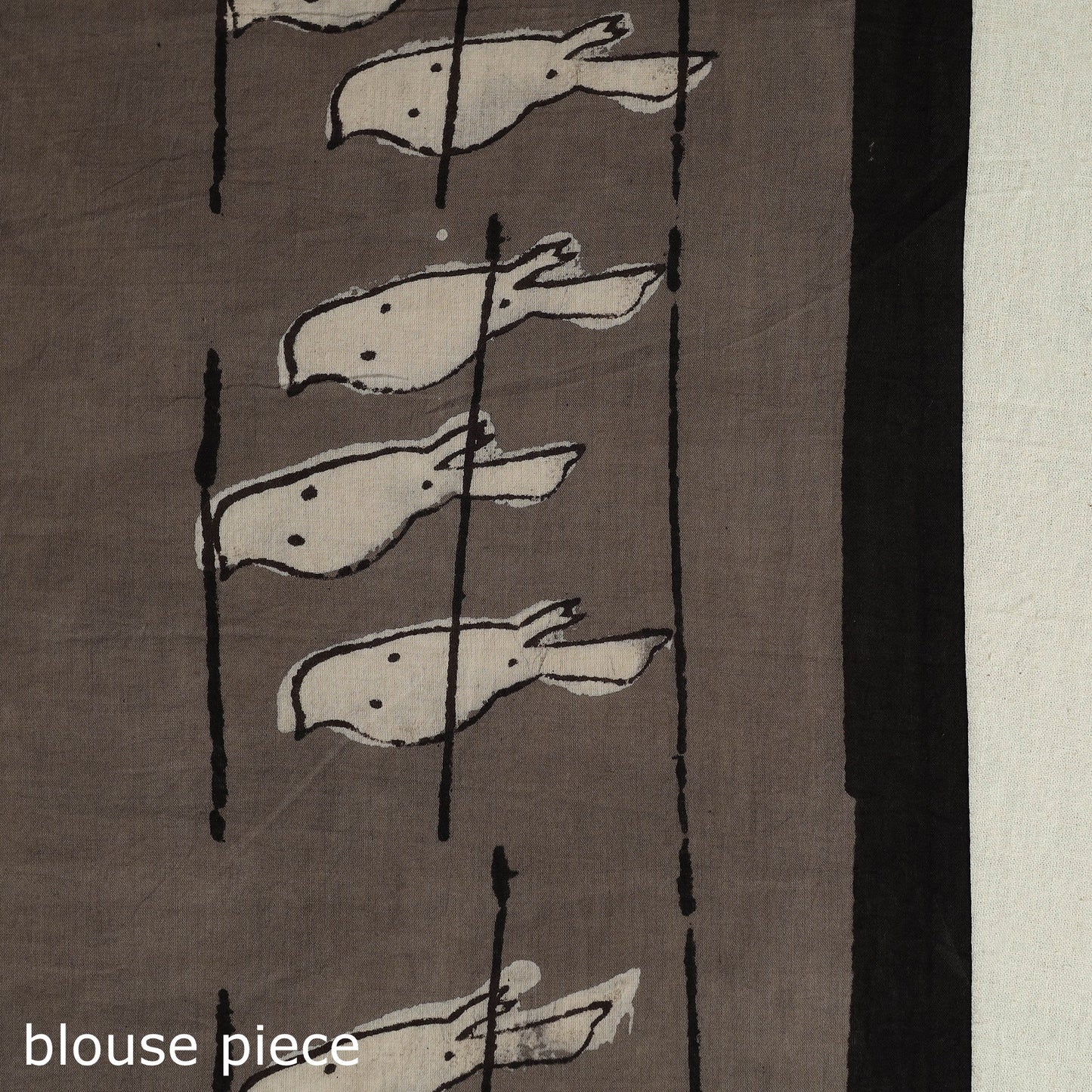 Buy Brown Bindaas Art Natural Dyed Cotton Block Print Saree