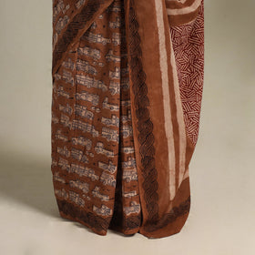  Brown Bindaas Art Natural Dyed Cotton Block Print Saree