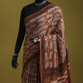 Brown - bindaas art natural dyed cotton saree 06