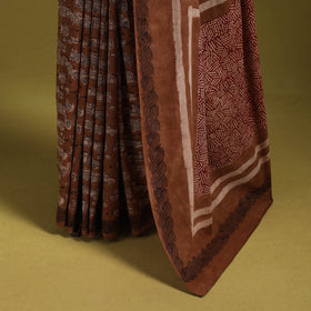 Brown - bindaas art natural dyed cotton saree 06