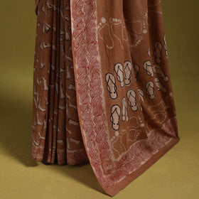 Brown - bindaas art natural dyed cotton saree 07