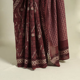 Buy Brown Bindaas Art Natural Dyed Cotton Block Print Saree