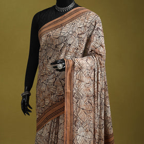 Brown - bindaas art natural dyed cotton saree 11