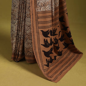 Brown - bindaas art natural dyed cotton saree 11