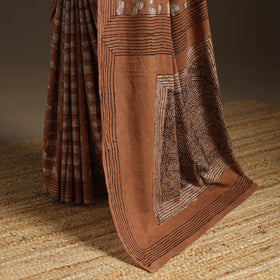Brown - bindaas art natural dyed cotton saree 115