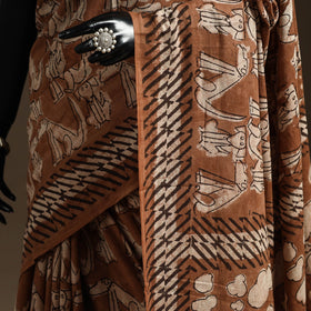 Brown - bindaas art natural dyed cotton saree 19