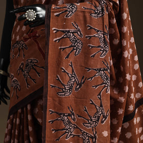 Brown - bindaas art natural dyed cotton saree 25