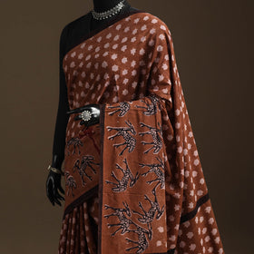 Brown - bindaas art natural dyed cotton saree 25