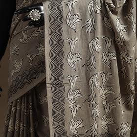 Brown - bindaas art natural dyed cotton saree 28