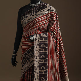 Brown - bindaas art natural dyed cotton saree 34