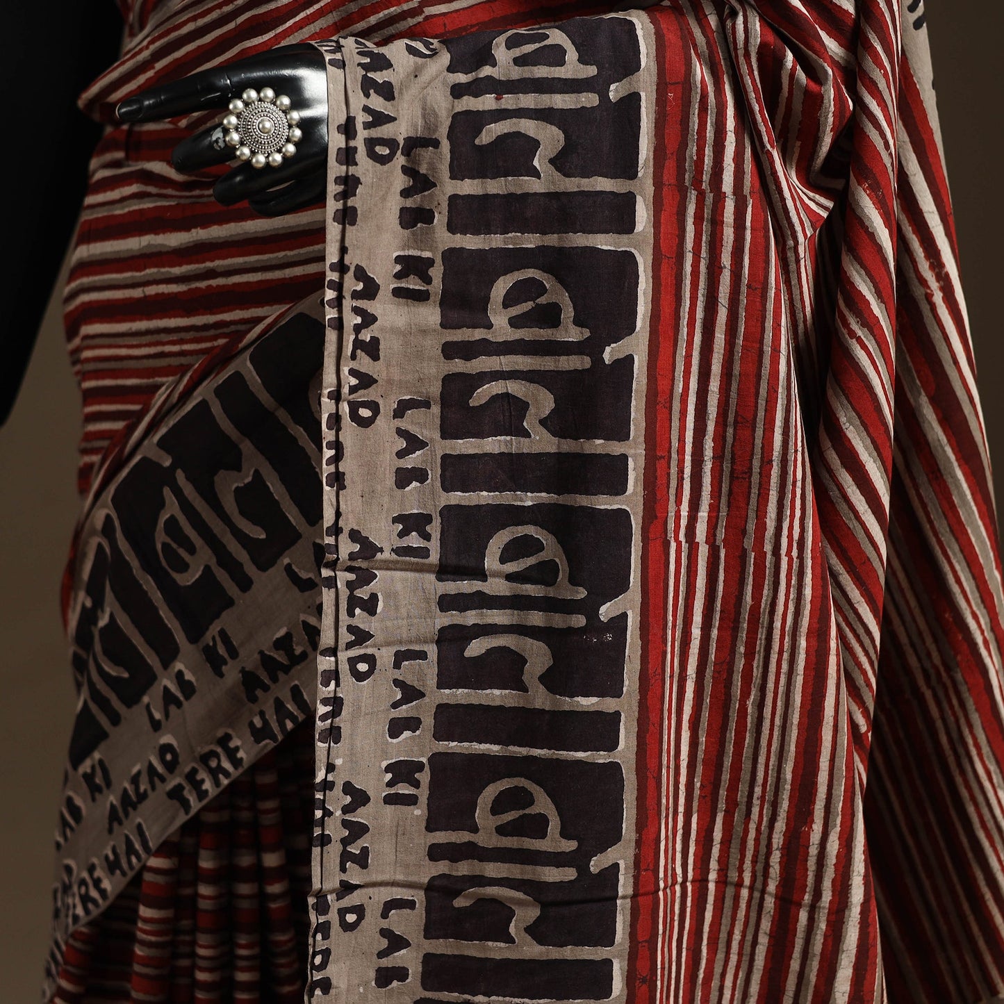 Brown - bindaas art natural dyed cotton saree 34