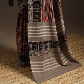 Brown - bindaas art natural dyed cotton saree 34