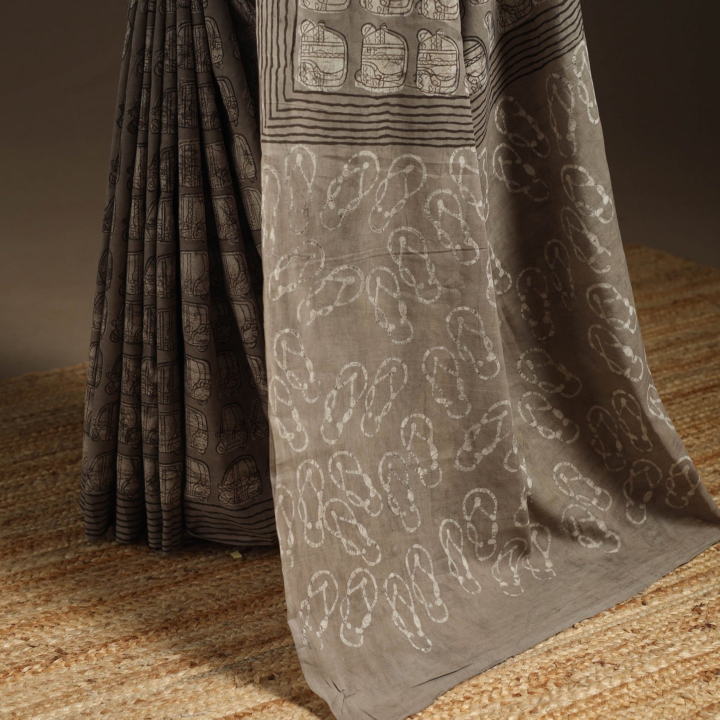 Brown - bindaas art natural dyed cotton saree 35