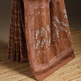 Brown - bindaas art natural dyed cotton saree 36