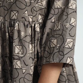 Brown - Bindaas Art Block Printed Cotton Dress