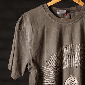 Brown - bindaas art printed cotton round neck t-shirt