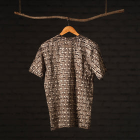 Brown - bindaas art printed cotton round neck t-shirt