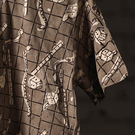 Brown - bindaas art printed cotton round neck t-shirt