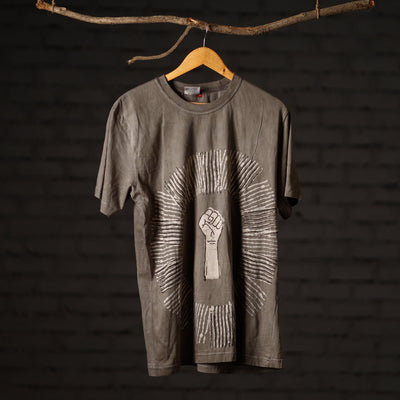 Brown - bindaas art printed cotton round neck t-shirt