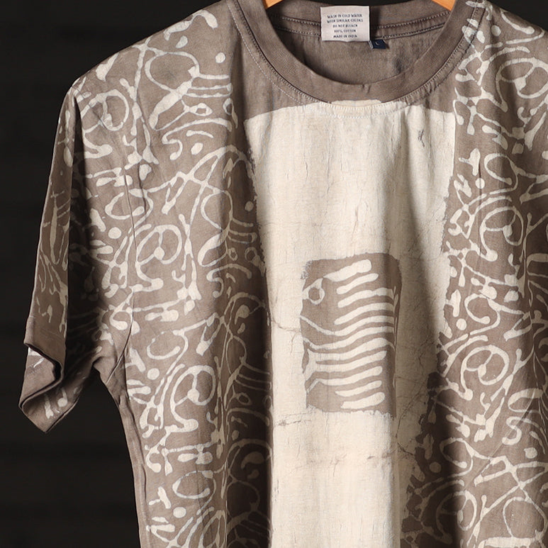  Bindaas Block Art Printed Cotton Round Neck T-shirt 