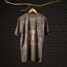 Brown - bindaas art printed cotton round neck t-shirt