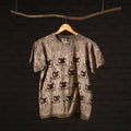 Brown - bindaas art printed cotton round neck t-shirt
