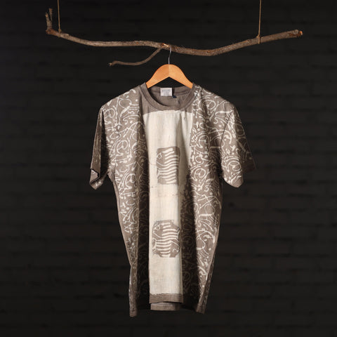  Bindaas Block Art Printed Cotton Round Neck T-shirt 