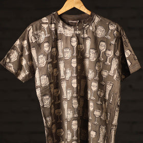 Brown - bindaas art prints natural dyed cotton unisex round