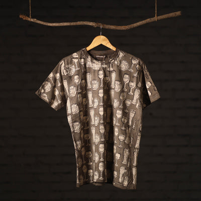 Brown - bindaas art prints natural dyed cotton unisex round