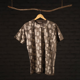 Brown - bindaas art prints natural dyed cotton unisex round