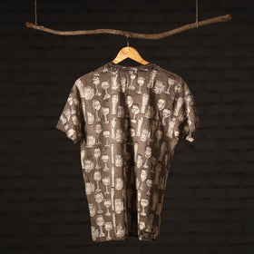 Brown - bindaas art prints natural dyed cotton unisex round