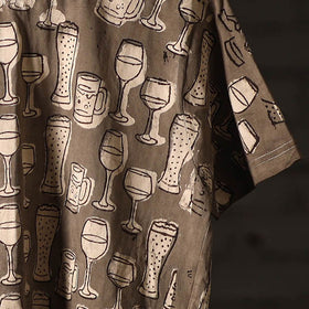 Brown - bindaas art prints natural dyed cotton unisex round