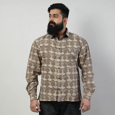Bindaas Block Art Printed Cotton Men Full Sleeve Shirt