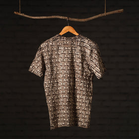 Brown - bindaas art printed cotton round neck t-shirt