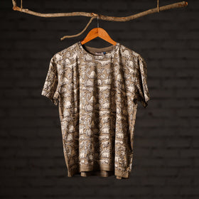 Buy Block Art Prints Natural Dyed Cotton Round Neck T-shirt Online at iTokri.com