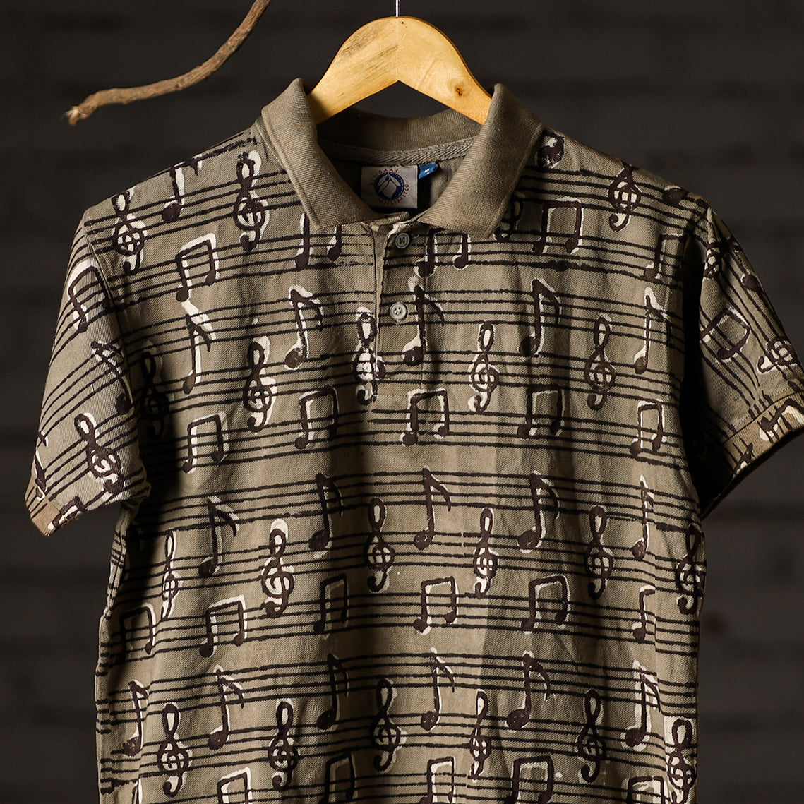  Bindaas Natural Dyed Art Block Print Polo Collar T-shirt in Cotton Online at iTokri.com
