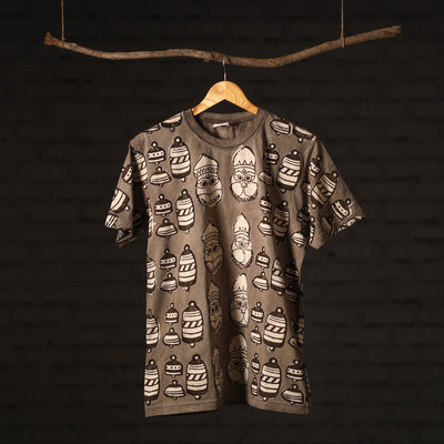 Brown - bindaas natural dyed art unisex round neck t-shirt
