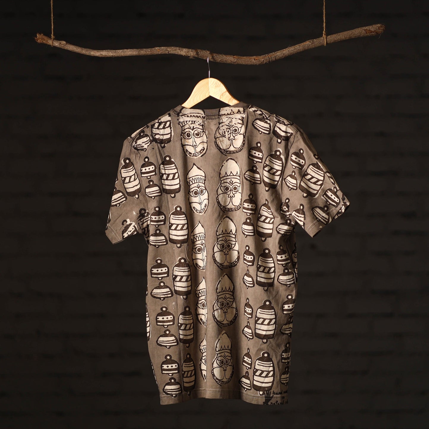 Brown - bindaas natural dyed art unisex round neck t-shirt