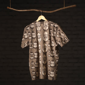 Brown - bindaas natural dyed art unisex round neck t-shirt