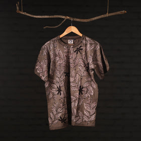  Bindaas Natural Dyed Art Block Print Round Neck T-shirt in Pure Cotton Online at iTokri.com