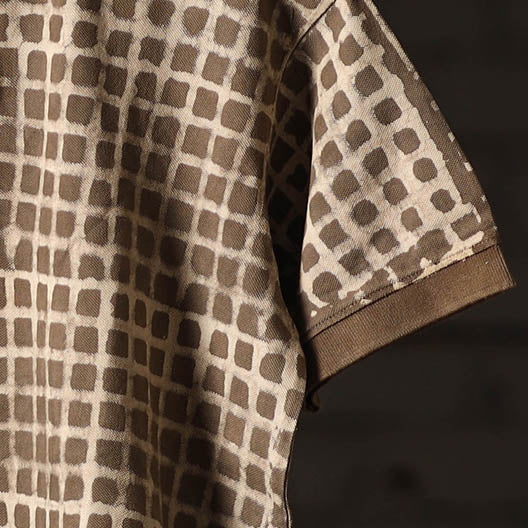 Bindaas Natural Dyed Art Block Print Unisex Polo Collar T-shirt