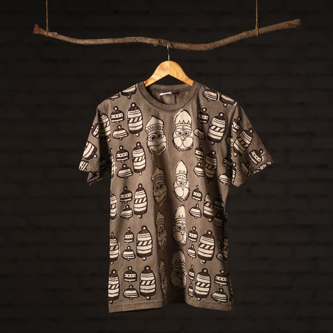 Brown - bindaas natural dyed art unisex round neck t-shirt