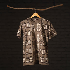 Brown - bindaas natural dyed art unisex round neck t-shirt