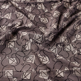  हवा का झोंका Kite Runner - Brown Bindaas Block Printed Cotton Fabric 