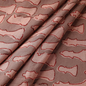 Brown - Bindaas Block Printed Natural Dyed Cotton Fabric