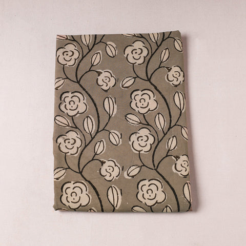 Brown Bindaas Block Printing Natural Dyed Cotton Precut Fabric 